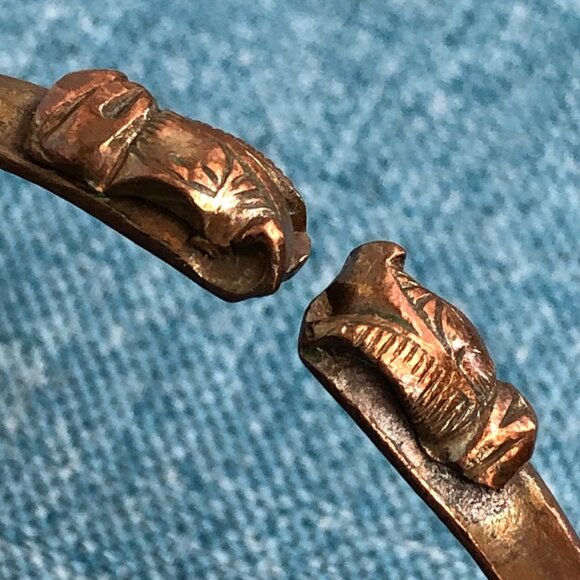 Unisex Copper Punjabi Cuff Kada Animal Figure Free Size Tribal Bracelet - Picture 5 of 12